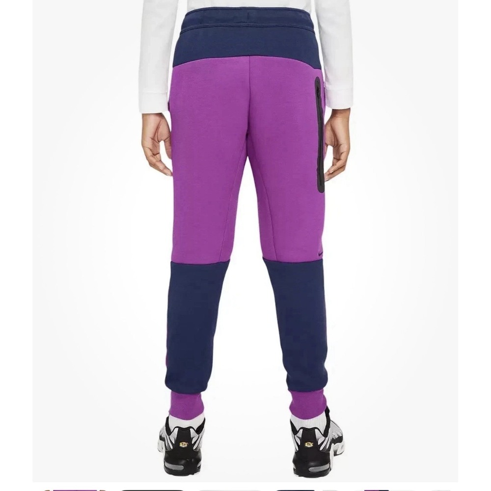 Nike Sportswear Tech Fleece Big Kids' Joggers Purple/Navy MSRP $90 Sz Large - Picture 2 of 7